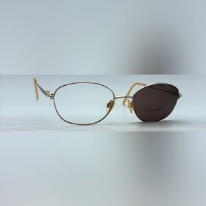 Vintage Elle Brown Pink Gold Oval Sunglasses Frames Only